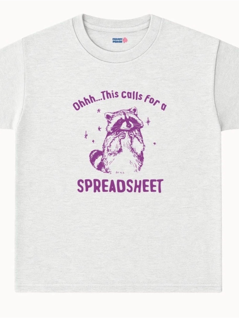 Peachy Peach This Calls for a Spreadsheet T-shirt, Grey, Size Extra Large/XL